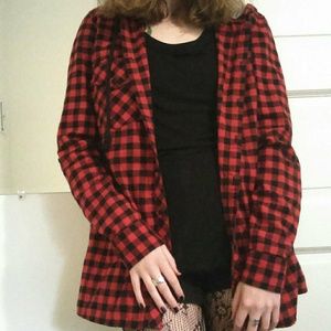 Boyfriend Button-Up w Hood